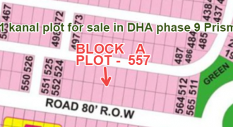 1 kanal plot for sale in DHA phase 9 Prism A-557