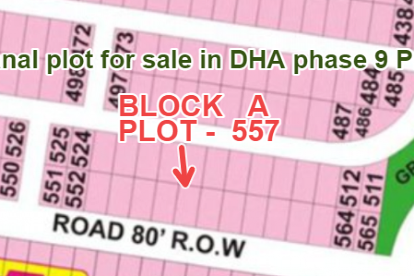 1 kanal plot for sale in DHA phase 9 Prism A-557