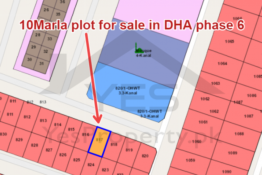 10Marla plot for sale in DHA PHASE 6 LAHORE