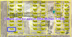 5 Marla plot for sale in DHA Multan T-7636