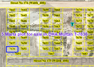 5 Marla plot for sale in DHA Multan T-7636