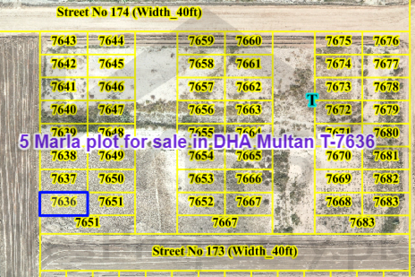 5 Marla plot for sale in DHA Multan T-7636