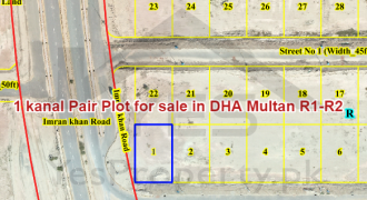 1 kanal Pair Plot for sale in DHA Multan R1-R2