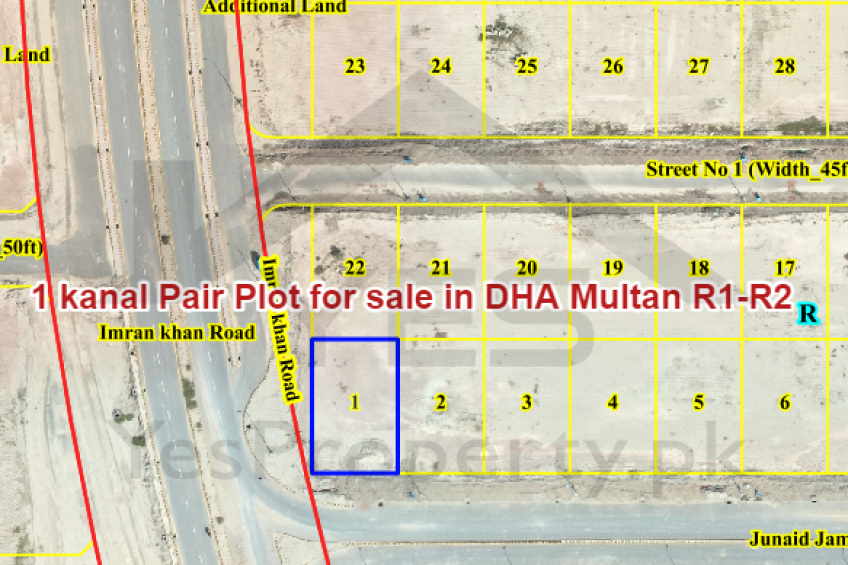 1 kanal Pair Plot for sale in DHA Multan R1-R2