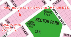 1 kanal plot for sale in DHA phase 9 Prism E-383