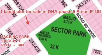 1 kanal plot for sale in DHA phase 9 Prism E-383