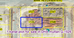 1 kanal plot for sale in DHA multan Q-1526