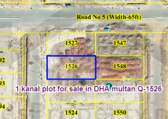 1 kanal plot for sale in DHA multan Q-1526